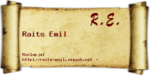 Raits Emil névjegykártya
